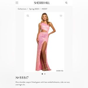 sequin, side cutout, slit. https://www.sherrihill.com/style-55517/55517.html